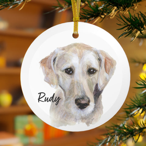 Personalized Glass Ornament with Your Custom Pet Portrait