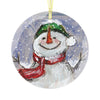Snowman - Glass Ornament