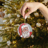 Santa-Glass Ornament