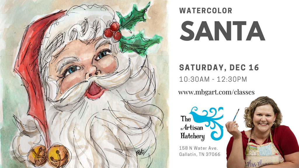 Art Class - Watercolor -  Santa in Gallatin