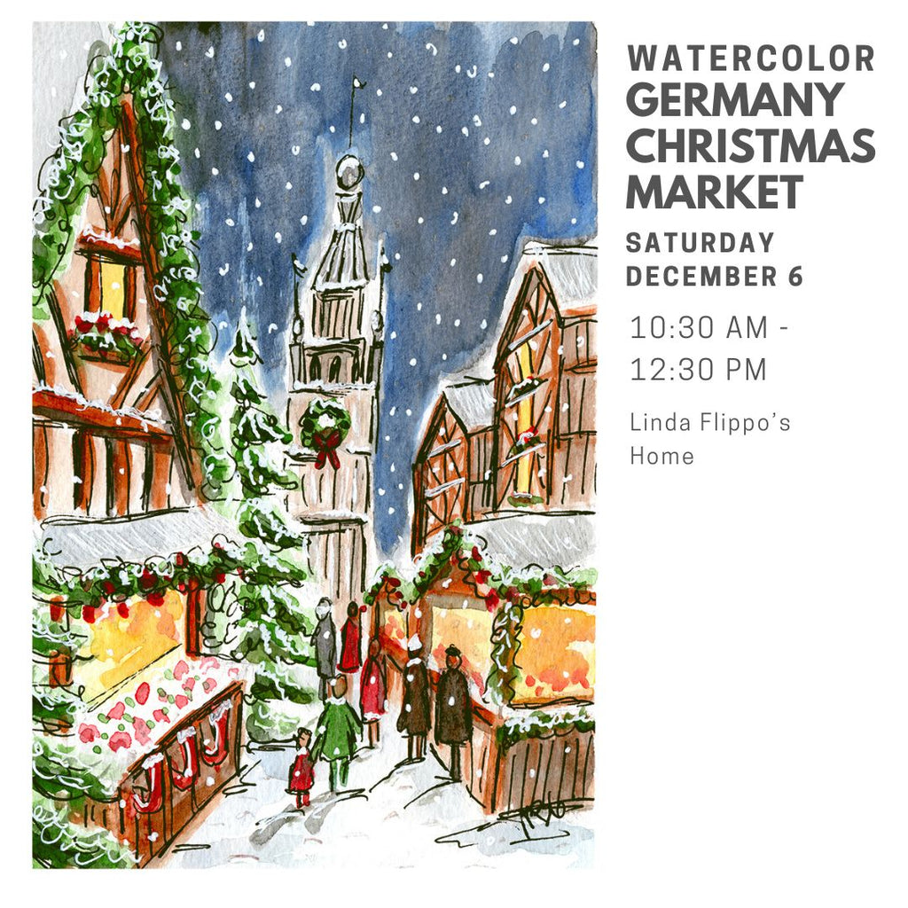 Art Classes - Watercolor Germany Christmas Market