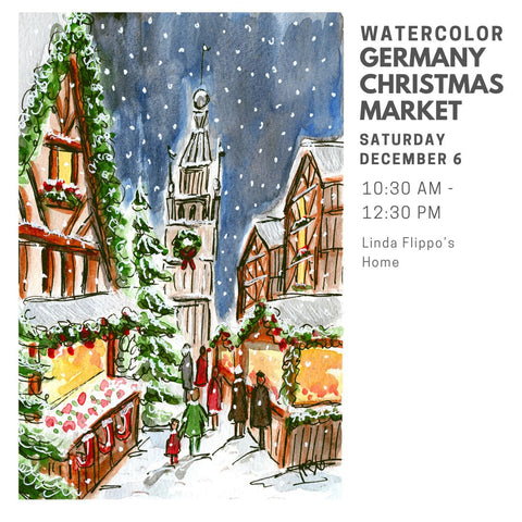 Art Classes - Watercolor Germany Christmas Market