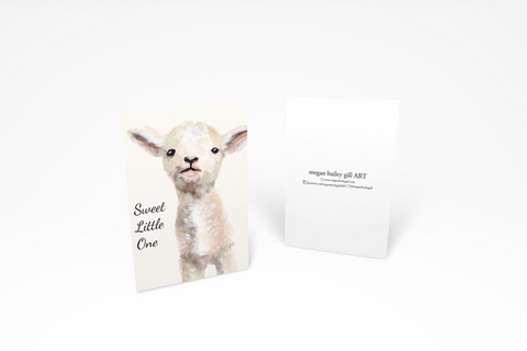 Little Lamb Note Card or Greeting Card