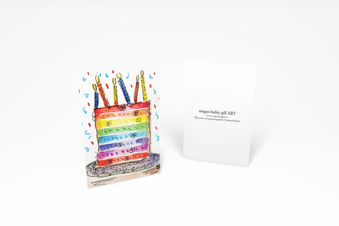 Birthday Cake Note Card or Greeting Card