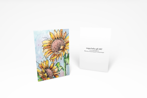 Sunny Sunflowers Note Card or Greeting Card