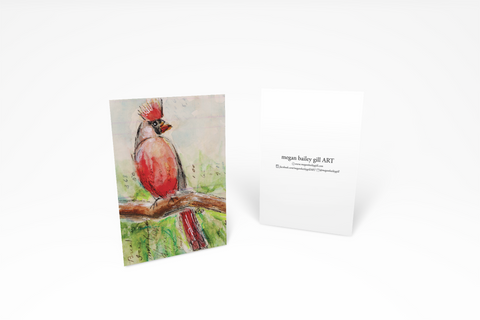 Vintage Collage Cardinal 03 Note Card or Greeting Card