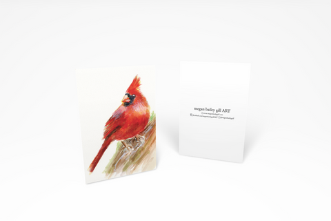 Watercolor Cardinal 02 Note Card or Greeting Card