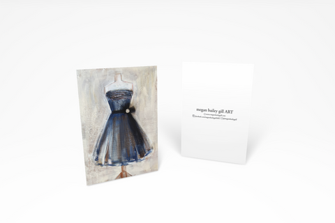 Off-Shoulder Party Dress Note Card or Greeting Card