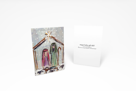 Nativity Scene with Sheep 01 Note Card or Greeting Card