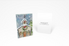 Wintery Church with Wreath 01 Note Card or Greeting Card