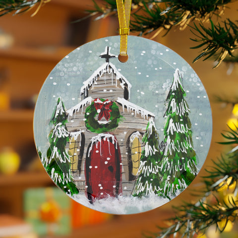 Church - Glass Ornament