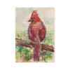 Cardinal on Old Ledger Paper Canvas Photo Tile
